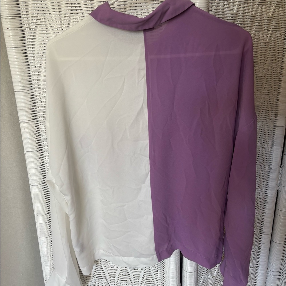Sheer Color Block Blouse - Picture 2 of 2